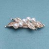Yheakne Bridal Pearl Rhinestone Hair Clip Comb Shining Headwear Crystal Hair Clamp Barrette Wedding Headpieces Hair Accessories for Women and Girls (Gold Champagne)