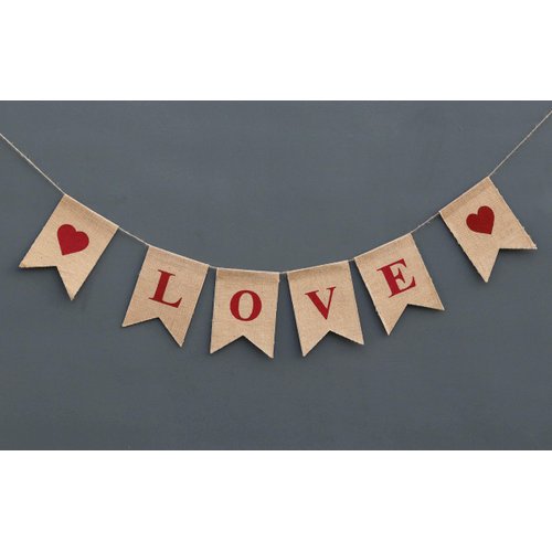 Boston Creative Company Love Burlap Banner Valentines Burlap Garland Wedding Decor Bridal Shower Banner Rustic Wedding Garland Valentines Day Decor Bridal Shower Decorations Wedding Heart Bunting