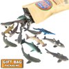 20 PCS Mini Rubber Shark Toy Figure, Super Stretches Bath Toy Set, Material TPR, Ocean Sea Animal Floating Bathtub Toy Party Favors, Realistic Shark Dolphin Whale Toy