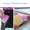 Pill Cases 4 Packs Travel Pill Organizer Portable Compact Pill Box for Purse Cute Round Medicine Container for Pills Fish Oil Vitamine Supplements