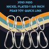 7010 Pk10 Nickel Plated 1 3/8 Inch Pear Toy Quick Link- Pear Shaped Pet Safe Bird Toy Hanging Links, Classic Design, Long Lasting, Shiny Finish, Hang All Types of Small Toys