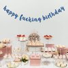 RoadSea Happy Fucking Birthday Banner - Funny Birthday Party Garland Supplies for Adult - Boy Girl Happy Birthday Party Decorations - Blue Glitter