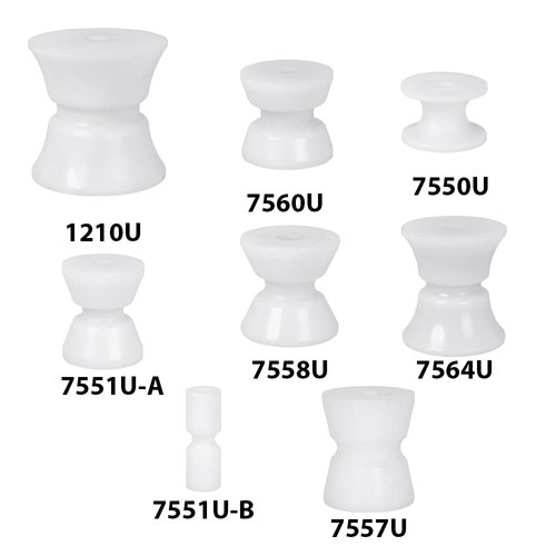 White Water White Delrin Bow Anchor Roller Replacement Wheels (7550U - 2-1/2" Diameter, 1-3/8" Width)