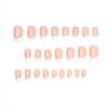 Foccna Square Press on Nails Medium, Pearl White Fake Nails Acrylic French False Nails, Artificial Glossy Nude Nails for Women and Girls- 24 pcs