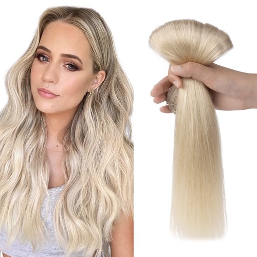 Clip in Hair Extensions, 16 inch Ash Blonde to Golden Blonde and Platinum Blonde Hair Extensions ...