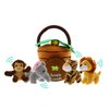 Jungle Animals Talking Plush Baby Toy – 5 Piece Small Stuffed Animals Set Including Jungle House Carrier and Stuffed Monkey, Lion, Tiger & Elephant – These Mini Toys are Ideal for Boys and Girls