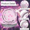 HOMQYTE 25P Disco Plates 7" Disposable Disco Ball Paper Plates for 70's Disco Party Supplies Birthday Wedding Party Decorations (Pink, 7IN25P)