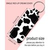 KLLRO RUO Chapstick Holder Keychain Fashion Lipstick Sleeve Lip Balm Portable Pocket Lip Gloss Tube Holder Clip-on Makeup Travel Accessories - Black White Cow