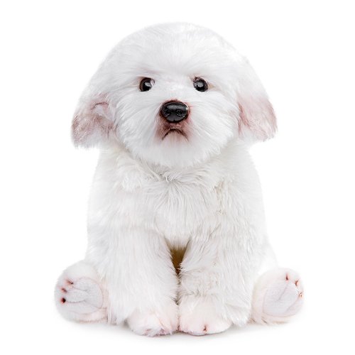 Tiny Heart Simulation Maltese Dog Plush Toys, Realistic Maltese Dog Stuffed Animal Plush Toys Soft and Cute Dog Plush Toys 10inch, Birthday Gifts for Kids, Home Decor