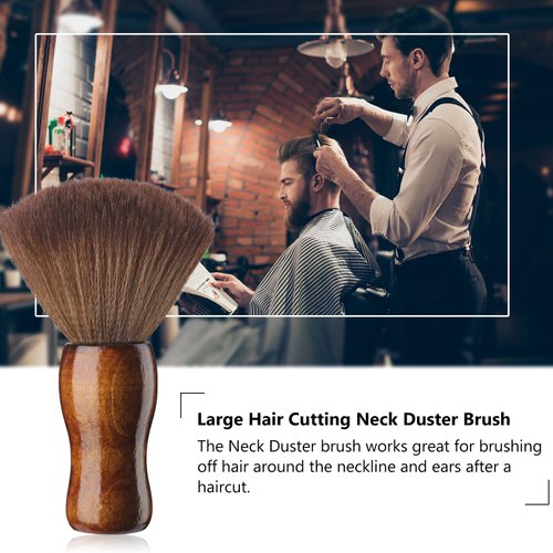 Patelai 3 Pieces Barber Neck Duster Brush Barber Brush Clipper Brush Blade Hair Brush Soft Nylon Trimmer Shaver Razor Cleaning Brush with Storage Bag for Hair Styling(Black)