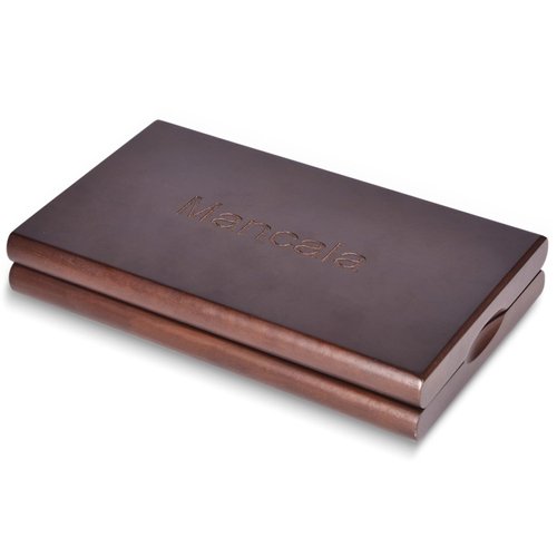 VAMSLOVE Wooden Mancala Board Game with Magnetic Lock / 48+8 Extra Multi Color Glass Stones, Folding Mancala Set for 2 Player, 6 Age and Up (Instructions Included)