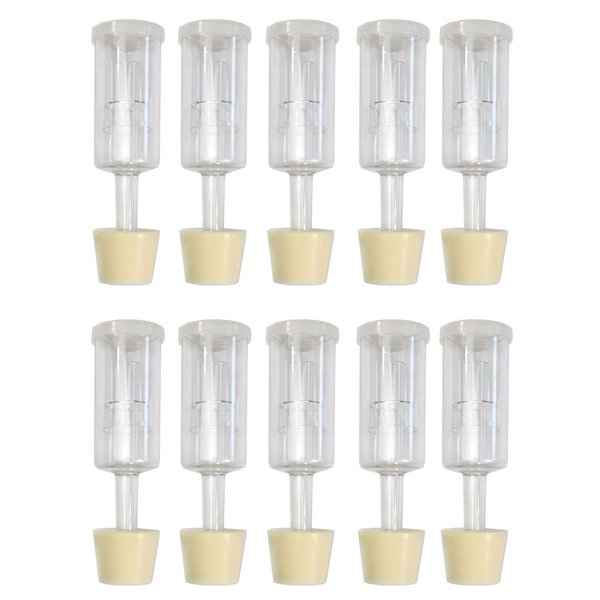 (10 Pack) Three-Piece Airlock and Drilled #6 Stopper Fermentation Beer Making Wine Making Kombucha Fits Gallon Jugs