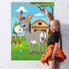 FEPITO Pin The Tail on The Donkey Party Game with 24 Pcs Tails for Kids Birthday Party Decorations, Carnival Circus Party Supplies