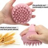 Scalp Massager Shampoo Brush Hair Scrubber Scalp Brush Silicone Scalp Exfoliator Hair Wash Tool for All Hair Types of Women, Men, Kids, Pets - Pink