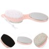 Healvian 4 in 1 Pedicure Tool Foot Scrubber Brush Foot File Removers with Foot Rasp Pumice Stone Brush Nail Cleaning Brush Dead Skin Remover for Dry and Wet Foot Care