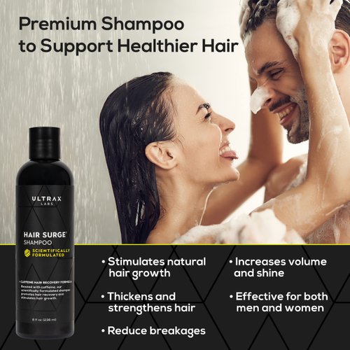 Ultrax Labs Hair Thickening Shampoo for Thinning Hair and Hair Loss - Hair Surge 8 oz for Women and Men