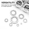 QTEATAK 320Pcs Lock Washers 304 Stainless Steel Internal Star Washer, 8 Sizes Tooth Washer Wave Spring Washer Assortment Kit M2.5 M3 M4 M5 M6 M8 M10 M12, Silver