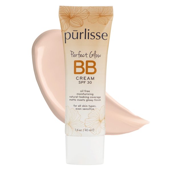 pūrlisse Perfect Glow BB Cream SPF 30: Clean & Cruelty-Free, Medium Flawless Coverage, Hydrates with Jasmine | Fair 1.4oz