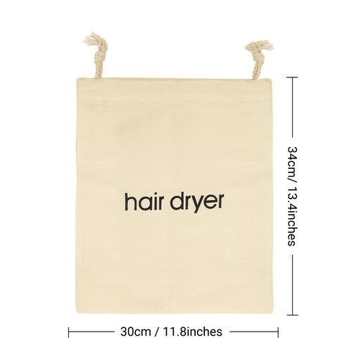 TSHD Hair Dryer Bags Drawstring Bag Container Hairdryer Bag Cotton Travel Storage (4 PCS White)
