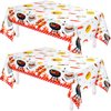 Amylove 2 Pack Plastic BBQ Picnic Tablecloths 86 x 51 Inches Stain Resistant Tablecloth for Outdoor Indoor Birthday Barbecue Baby Shower Holidays Christmas Party Supplies