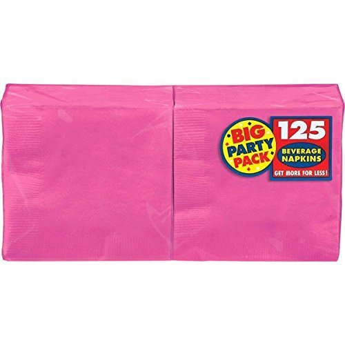 Amscan Big Party Pack 250 Count Beverage Napkins, Pink