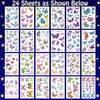 Leesgel 24 Sheets Butterfly Glitter Temporary Tattoos for Party, Butterfly Birthday Decorations Supplies for Girls, Kids Fake Tattoos Birthday Surprise Butterfly Party Decorations Favors