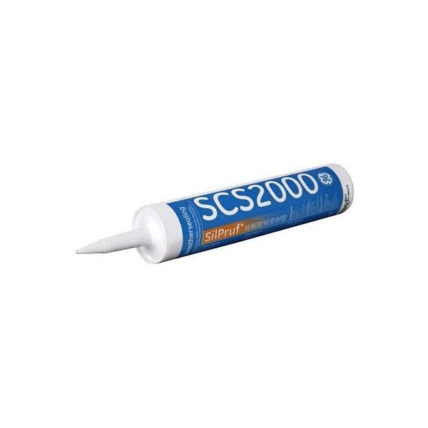GE SilPruf SCS2002 Silicone Sealant - 10 Oz Cartridge, White (Single Tube)