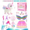 SOLIEHOO Unicorn Toys for Girls Unicorn Gifts, Walking Talking Singing Interactive Toy, Remote Control Plush Unicorn Pet Care Toy, Unicorn Dress up Clothes for Toddler Girls Kids 3 4 5 6 Years