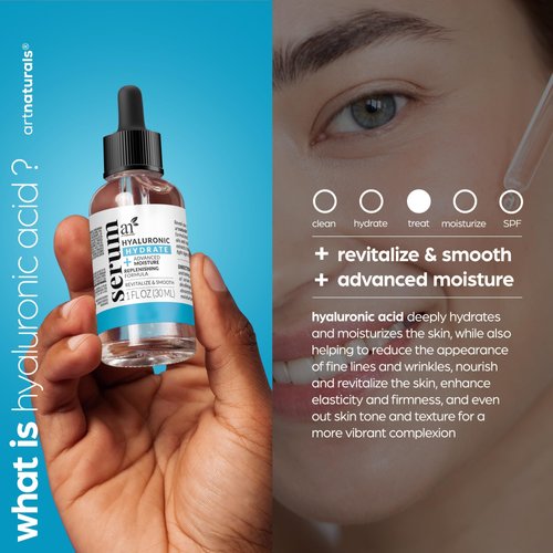 ArtNaturals Hyaluronic Acid Serum - Anti- Aging Facial Serum, Natural Moisturizer w/Vitamin C Serum & Vitamin E - for Skin Care - Reduce Wrinkles (0.33 Fl Oz (Pack of 1))