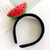 Red-black Watermelon Hair Ornament Cute Girls Women's Fashion Headbands Watermelon Strawberry Plush Headband Hairband Hair Hoop Accessory Headbands