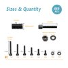 660 Pcs M2 Screw Assortment,M2*4mm/6mm/8mm/10mm/12mm/16mm,12.9 Grade Alloy Steel, Metric Hex Socket Head Cap Screws Nuts Washers Kit, Black Zinc Plated Anti Rust Upgrade