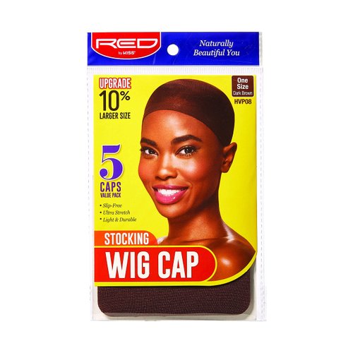 Red by Kiss Stocking Wig Cap 5 PCS (Dark Brown)