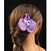 Yheahin 2pcs Flower Hair Clips Boho Orchid Hair Clips Artificial Phalaenopsis Hair Barrettes Bridal Hawaiian Beach Party Hair Accessories for Women (Purple)