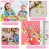Qyeahkj 286 Pcs Easter Foam Wreath Craft Kit DIY Wreath Signs Decorations 24 Sets Easter Craft for Kids Easter Bunny Egg Chick Foam Stickers for Home Classroom Activities Easter Front Door Decor