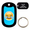 Custom Engraved Pet Tag - laughing tears emoji cyan - Dog Tag - Tag-Z Wag-Z
