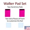 Crutcheze Walker Padded Hand Grip Covers Made in USA Moisture Wicking, Comfort, Fashion, Washable - Walker Handle Cushion - Mobility Aid Accessories (Pink)
