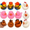 Around The Farm Rubber Ducks (12 Pack) Farmer, Chicken, Pig, Horse Figure Duckies, Bath Tub Toys and Jeep Duck Ducking