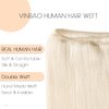 VINBAO Sew in Weft Human Hair Extensions Blonde Human Hair Weave Color 60 Platinum Blonde Weft Hair Extensions Human Hair Sew in Human Hair 16Inch 80g Double Wefted (weft#60,16'')