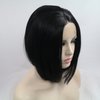 xiweiya Natural Black Wig Short Bob Hair Synthetic 13 * 3 Lace Front Wigs Heat Resistant Fiber Hair Glueless Soft Lace Replacement Wig Gifts for women 14 inch