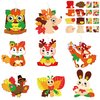WATINC 123pcs Fall Craft Kits for Kids, Cute Animals Hanging Ornaments DIY Maple Leave Sticker Crafts with String, Fall Autumn Thanksgiving Home Classroom Game Activities Party Favors Tree Decoration