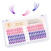 Colored Individual Cluster Lashes DIY Lash Extension 10-16mm Eyelash Clusters Volume Wispy Lashes Super Thin Band Reusable Soft & Comfortable (30D-13mm)