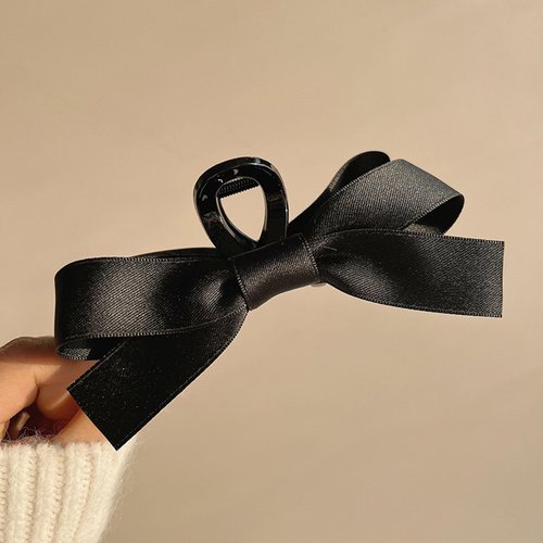 Black Bow Hair Claw Clip for Women Girls,3PCS Big Bow-knot Hair Claws Barrette for Thick Thin Hair,Nonslip Claws Clamps Hair Clips for Women