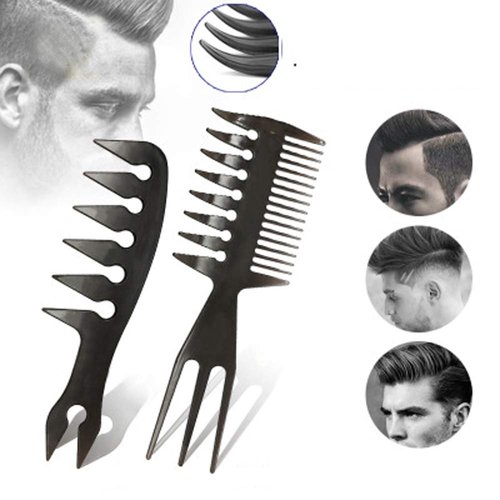 2 PCS Hair Comb Styling Set Barber Hairstylist Accessories,Professional Shaping & Wet Pick Barber Brush Tools, Anti-Static Hair Brush for Men Boys