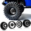 OGRC 4PCS Aluminum 1.9 Inch Beadlock Wheels Negative Offset Wheel Rims for TRX4 TRX6 SCX10 I II III 90046 AXI03007 Redcat GEN7 GEN8 RC4WD D90 1/10 RC Crawler - 12mm Hex (Black)
