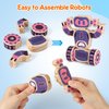 Mocoosy 4 Wooden Robot Toys for Kids Ages 3-5, Building & Painting Your Own Robot Craft Kit with Paints and Stickers, Wood Robot Painting Art Supplies Educational Gift for 6 8 10 12 Years Old