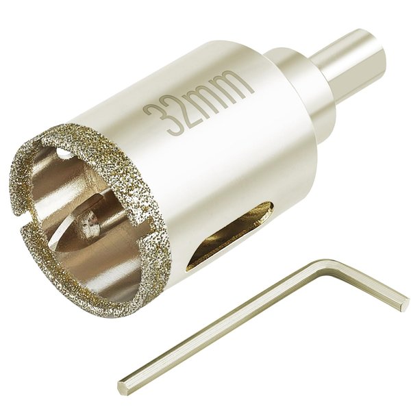 DaduoRi 1 1/4 Inch (32mm) Diamond Hole Saw with Pilot Bit, Diamond Tip 1.25" Tile Hole Saw Bits with Guiding Drill Bit Easy Drilling for Ceramic Tile, Glass, Porcelain, Marble, Granite