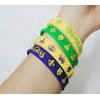 48 Pack Mardi Gras Party Favors Rubber Bracelets - Carnival Birthday Party Supplies Decorations Goodie Bag Stuffers Fillers Silicone Wristbands