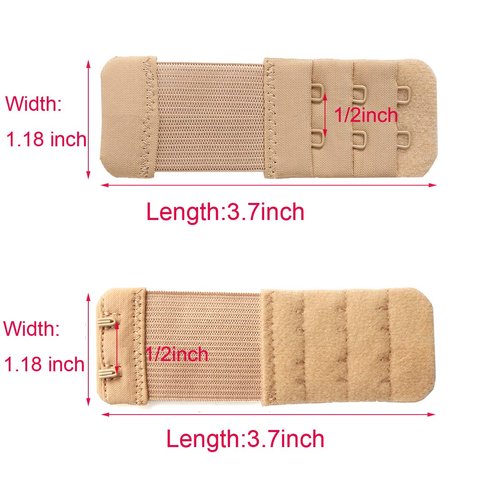 SAMGU 6 Pieces Women's Bra Extenders 2 Hook / 3 Hook Stretchy Bra Extension Strap (one size, 2 Hook 1/2 Inch & 3 hook 3/4 Inch)