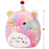Athoinsu 12" Happy Birthday Bear Plush Pillow Cute Rainbow Stuffed Animal Soft Kawaii Birthday Plushie Star Wink Funny Pillows Home Room Decoration Gifts for Toddlers Kids Girls