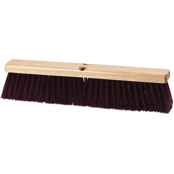 SPARTA Flo-Pac Plastic Floor Sweep, Crimped Sweep with Brace 24" for Cleaning, 24 Inches, Maroon